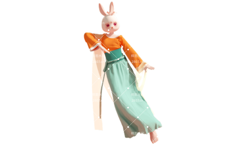 新年3D兔子拟人物国潮风形象
