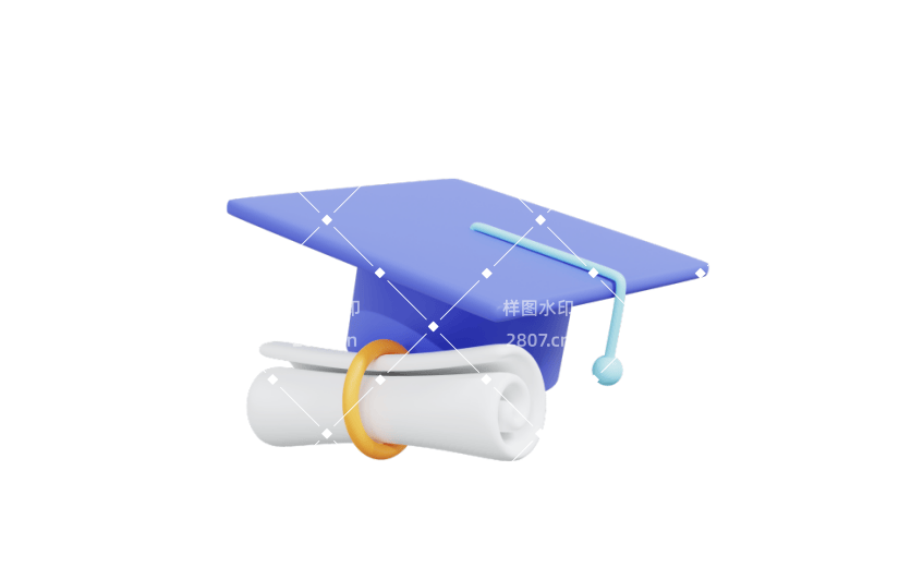 3D学科毕业证博士帽