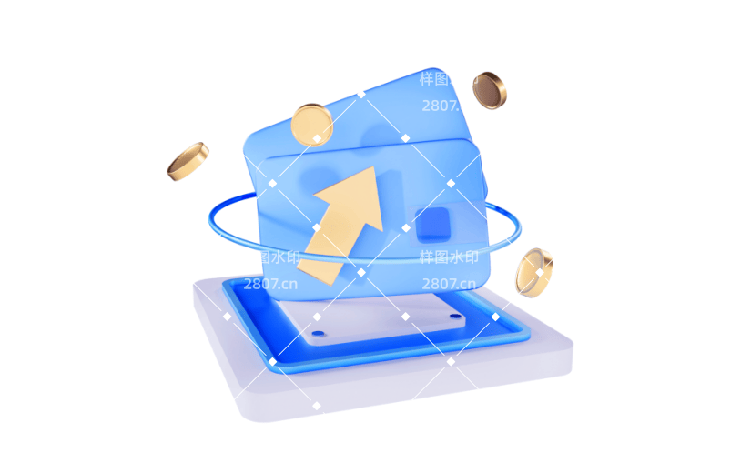 3D立体效果金融玻璃质感图标