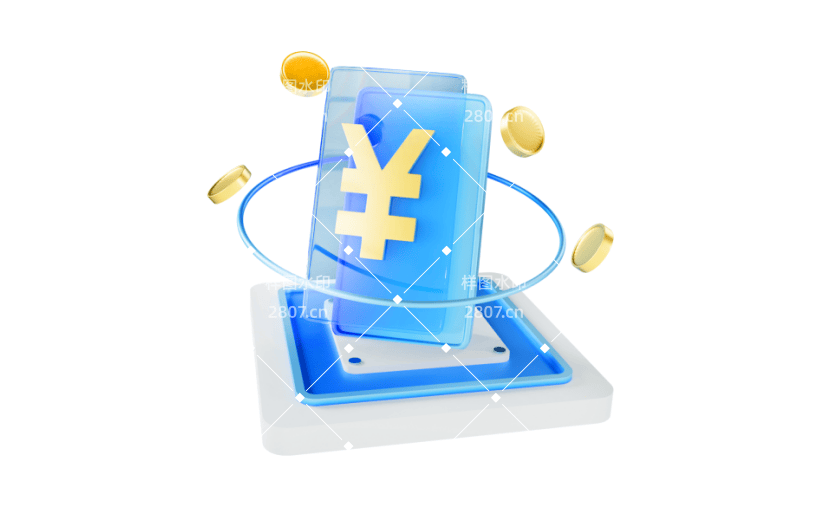 3D立体金融元素玻璃质感图标