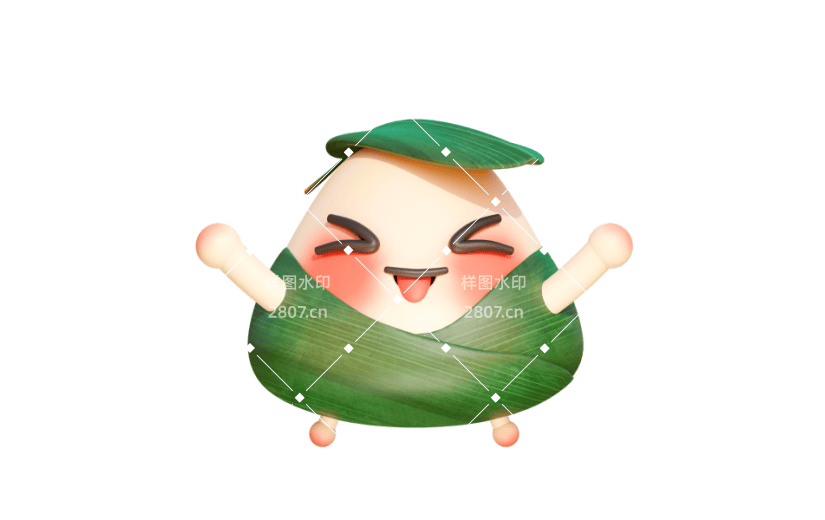 3D可爱卡通端午节粽子元素
