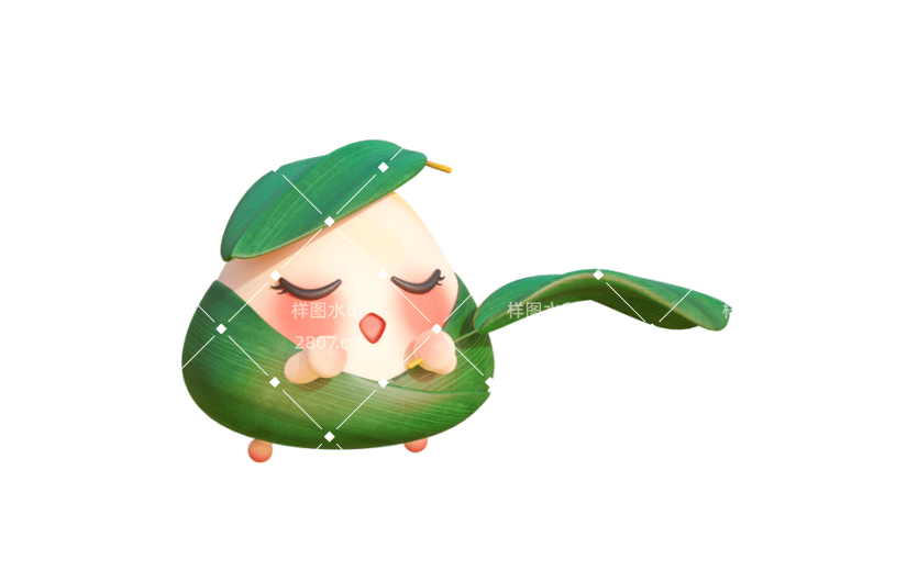 端午节可爱卡通粽子3D元素