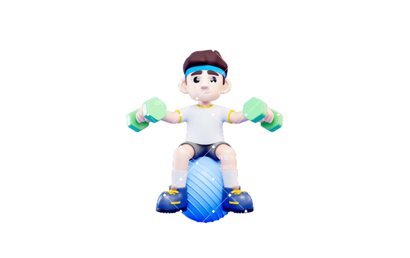 C4D卡通力量锻炼健身人物模型