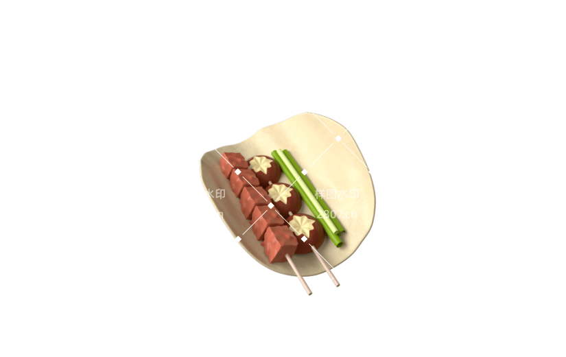 3d立体夏季食物烧烤烤肉