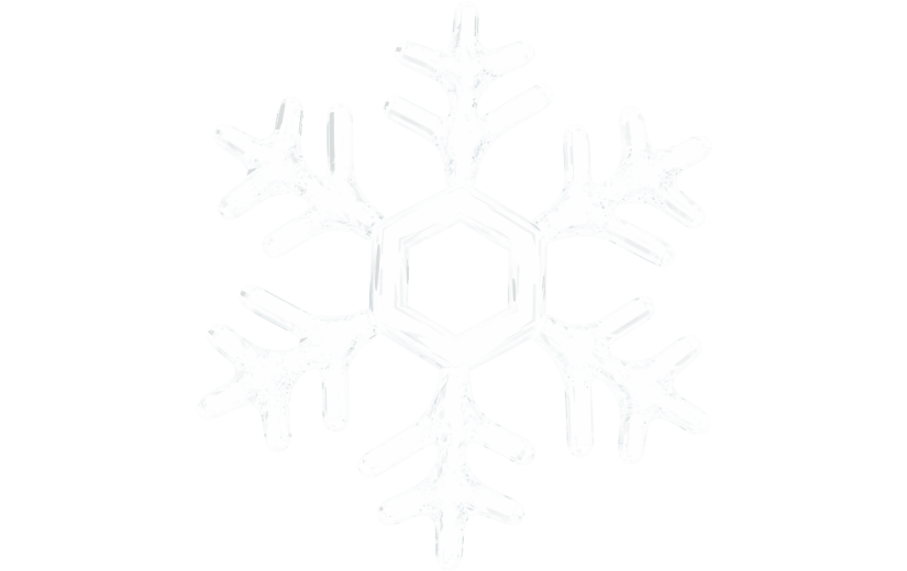 元素3D卡通透明玻璃雪花