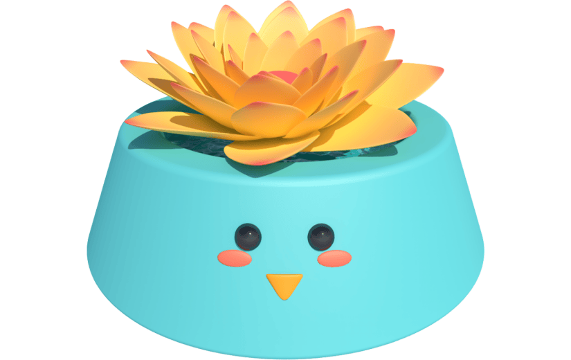 元素卡通3D可爱盆栽