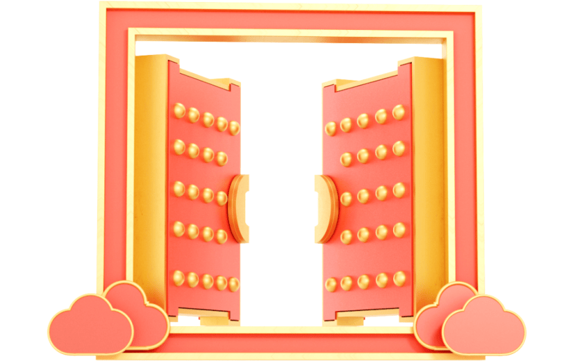 元素3D 大门 开门红 开门大吉 001