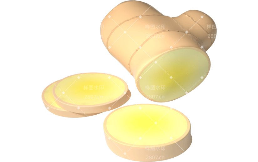 3d创意生姜姜片