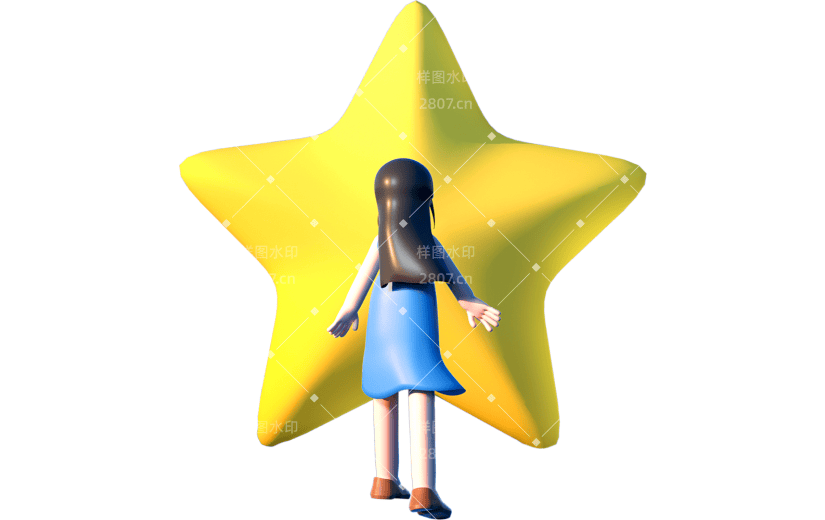 蓝色简约风自闭症日3D元素