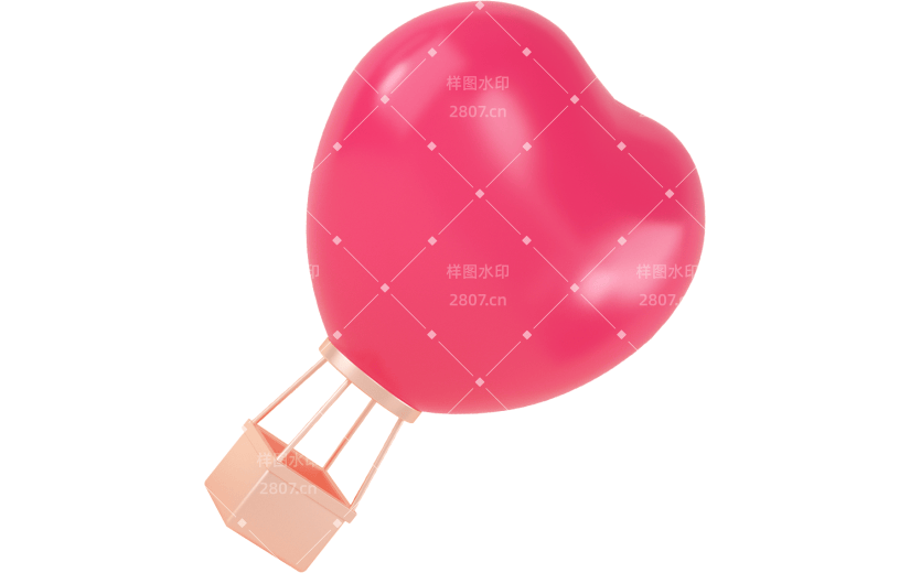 创意3d立体创意爱心气球元素