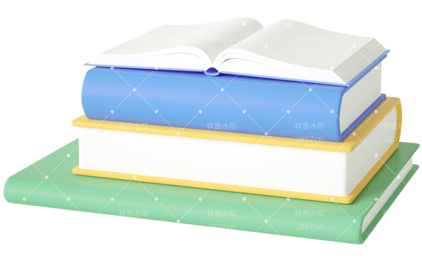 元素C4D立体蓝色简约书本