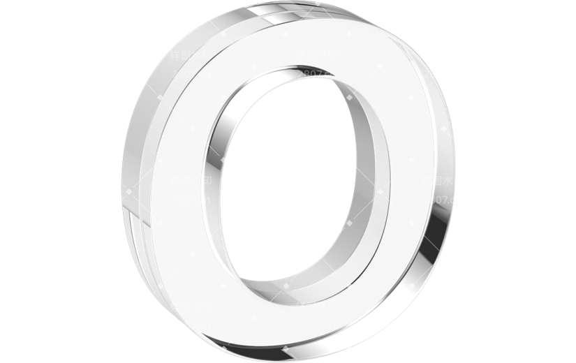 水晶3d立体数字字母o系列透明元素