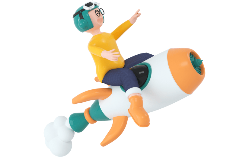 创意3d立体创意动态飞翔人物元素