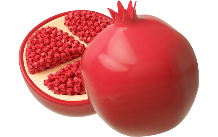 元素C4D立体红色卡通石榴