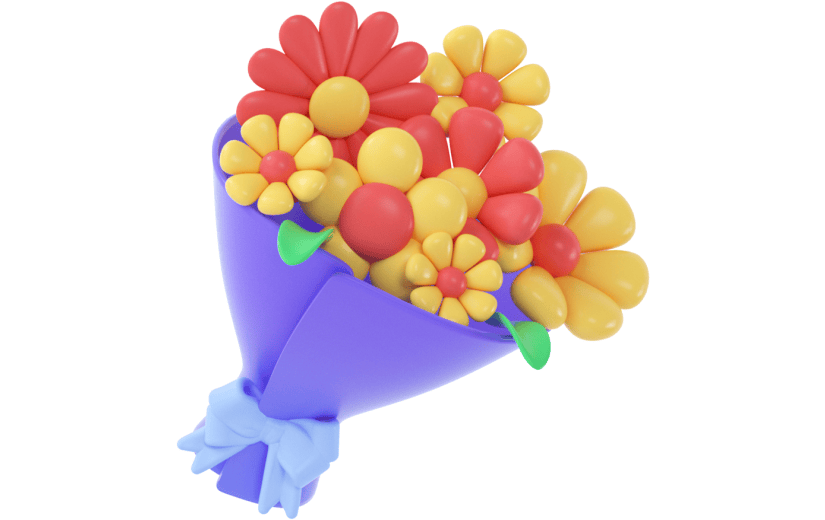创意3d立体创意花束元素