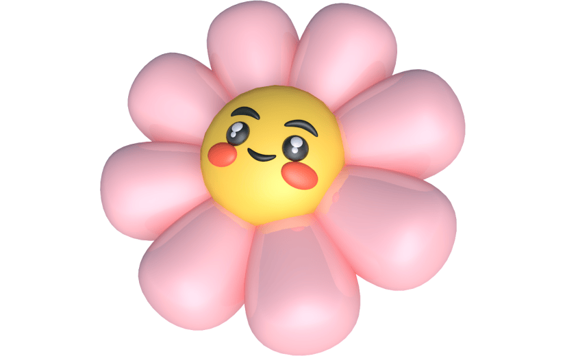 元素卡通3D可爱花朵