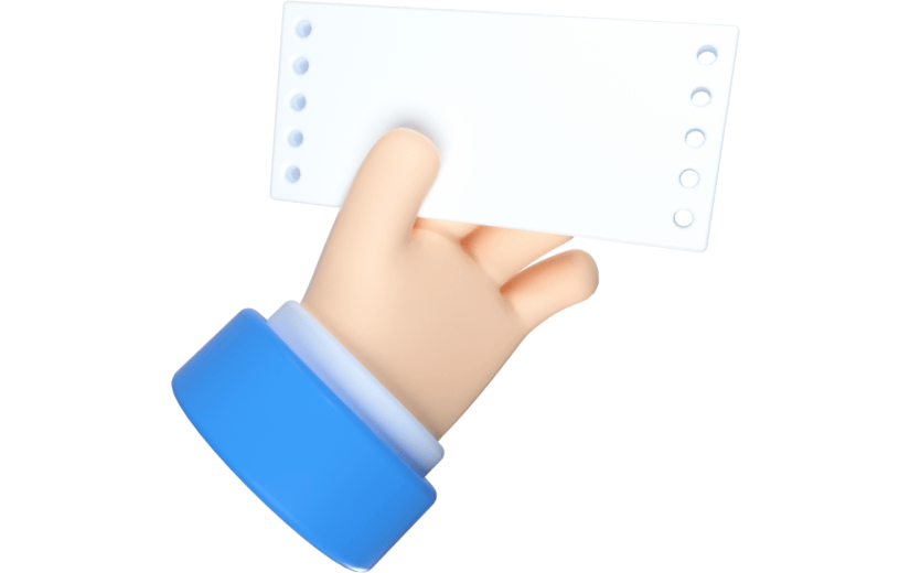 元素卡通3D手拿车票