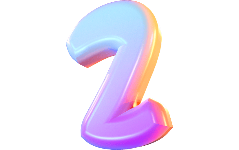 渐变风数字2立体3D元素