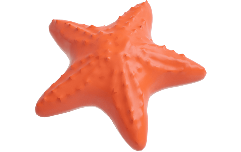 元素C4D立体橙色卡通海星