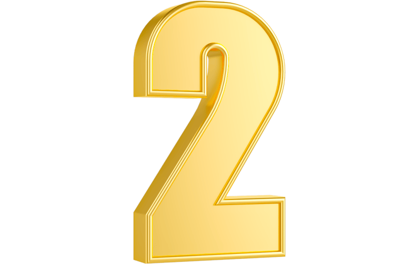 元素3D金属数字2