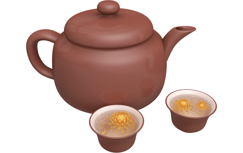 元素卡通3D茶具组合