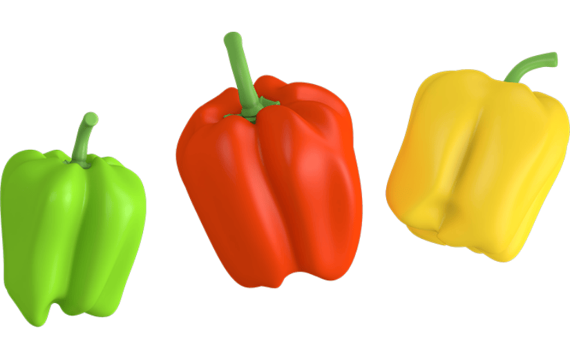 元素3D立体C4D食物蔬菜辣椒彩椒