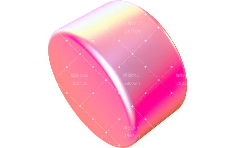 3D元素卡通镭射圆柱