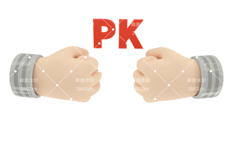 卡通对垒PK握拳c4d手势模型