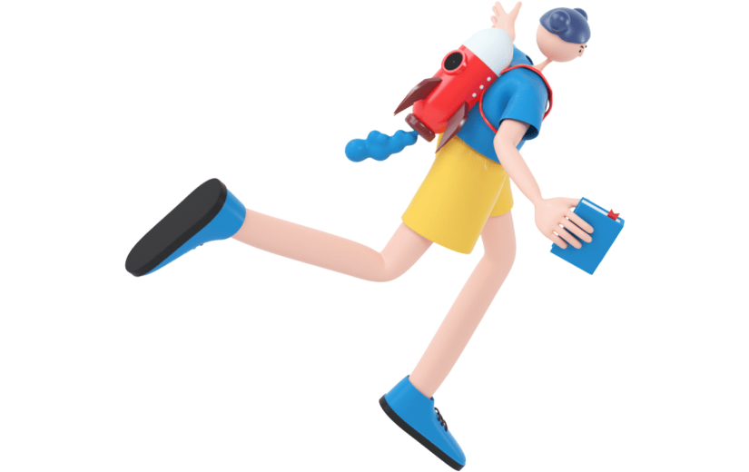 创意3d立体创意动态飞翔人物元素