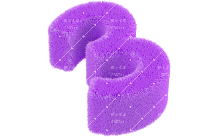 c4d毛绒数字3D元素渲染3