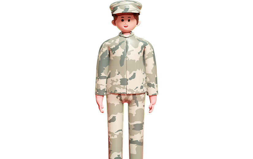 简约风校园军训3D元素