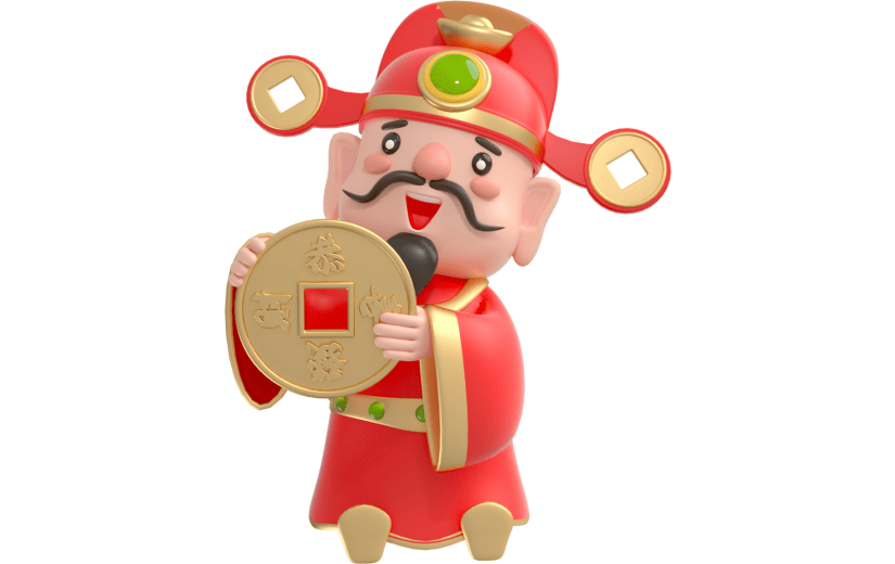元素卡通3D新春财神