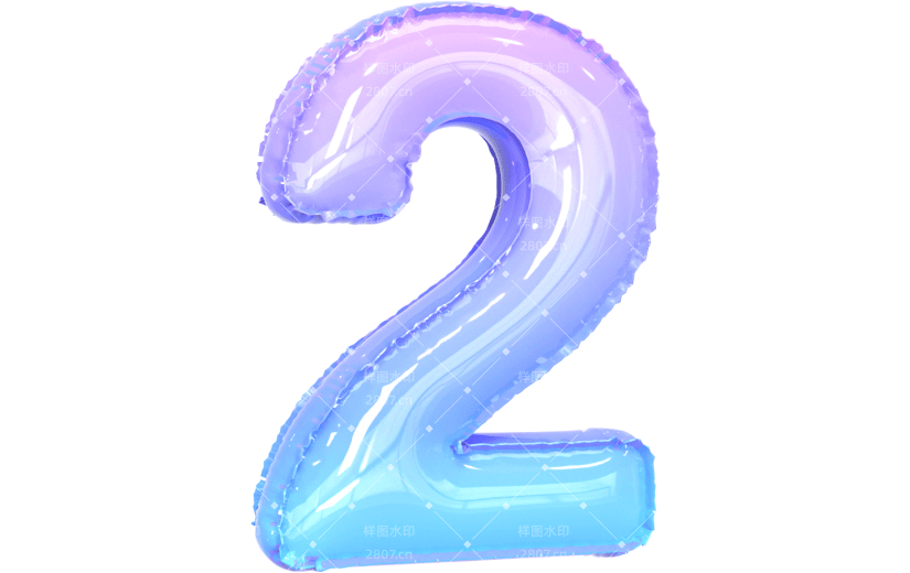 元素3D数字2 倒计时