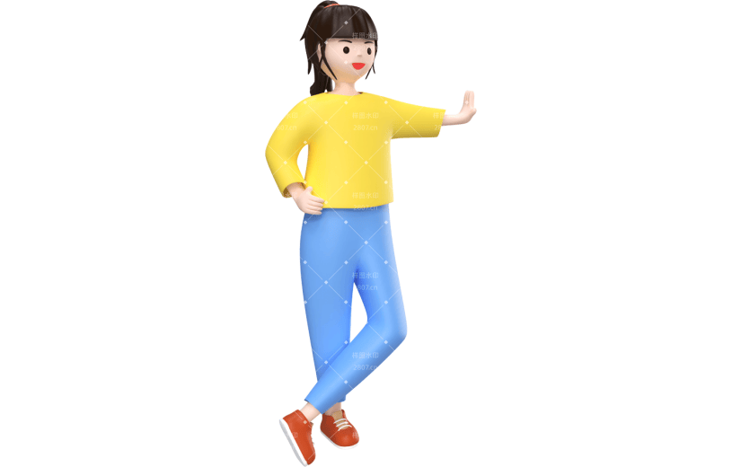元素3D立体人物女孩