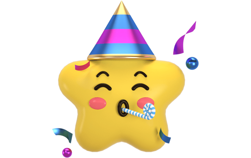 元素3D卡通星星表情包庆祝