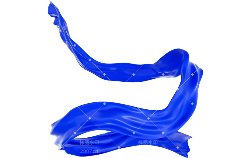 元素3D立体蓝色丝绸素材