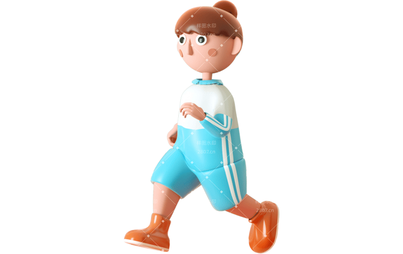C4D女孩跑步运动3D元素