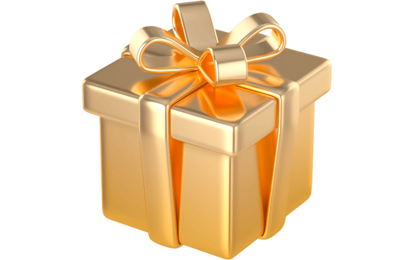 元素3D金色渐变节日促销礼物盒