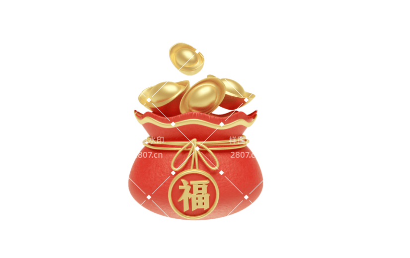 2022新年春节元宝钱包创意C4D