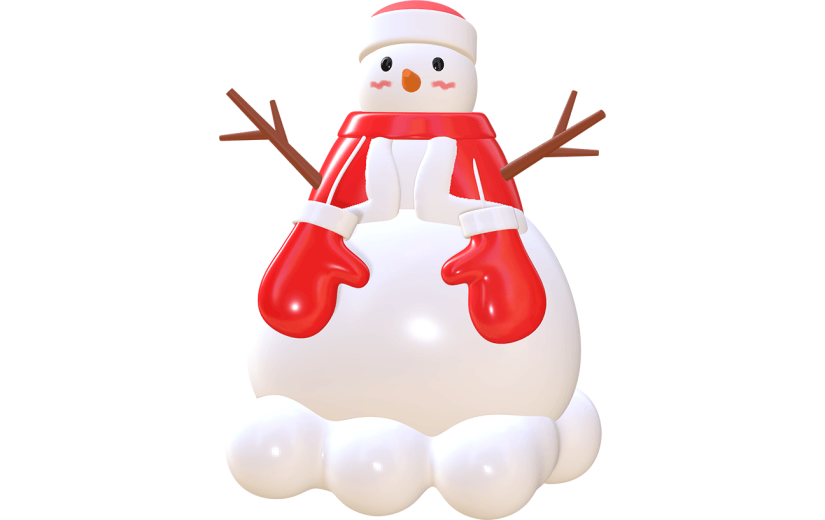 冬天3D雪人元素