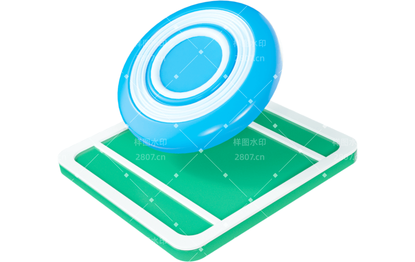 3D元素卡通运动创意飞盘
