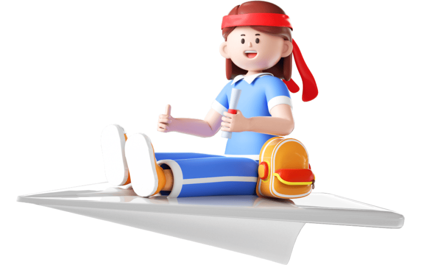 蓝色卡通风高考学生学习3D元素