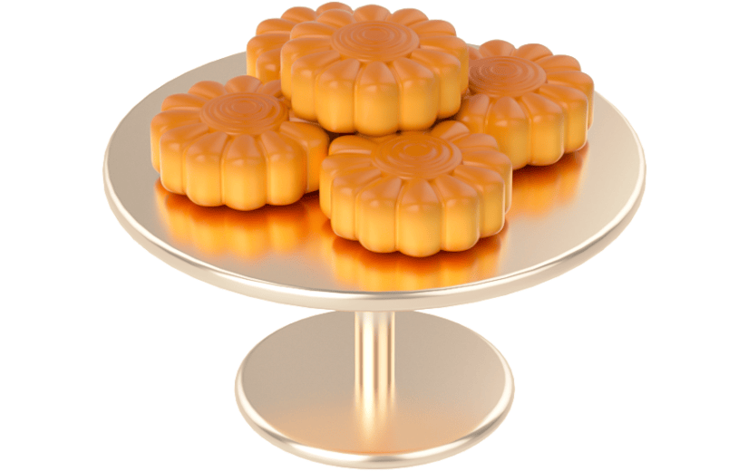 元素C4D中秋月饼摆盘