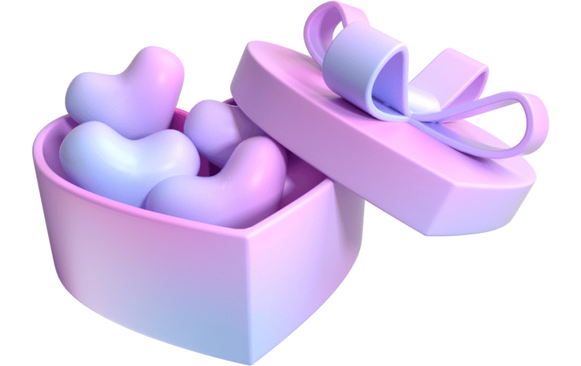 元素卡通3D炫彩礼物盒