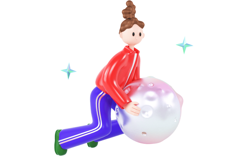 创意3d立体创意动态飞翔人物元素