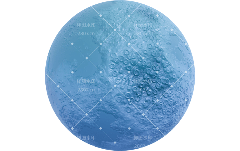 C4D质感风格星球蓝色月球3D渲染