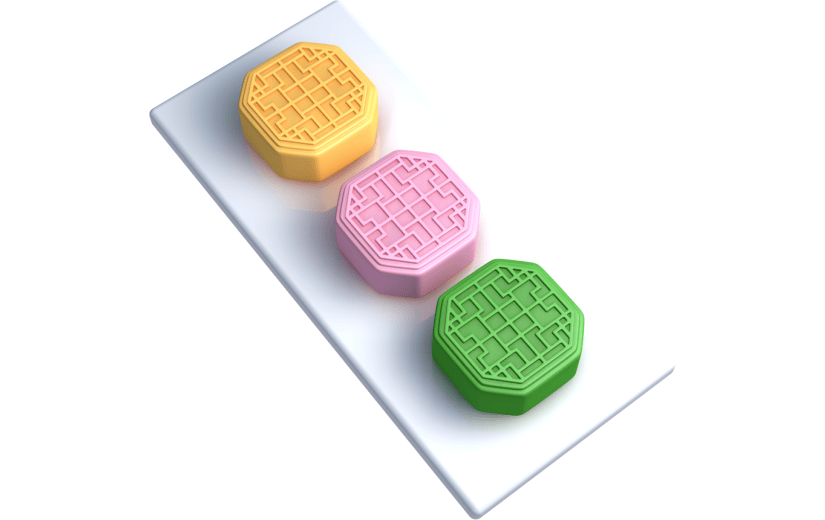 元素卡通3D中秋节月饼