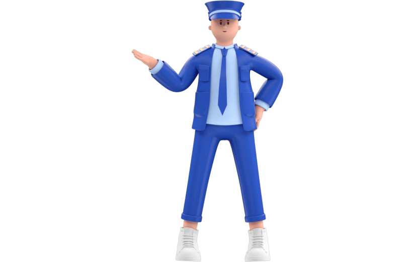 C4D保安职业男性保安3D元素