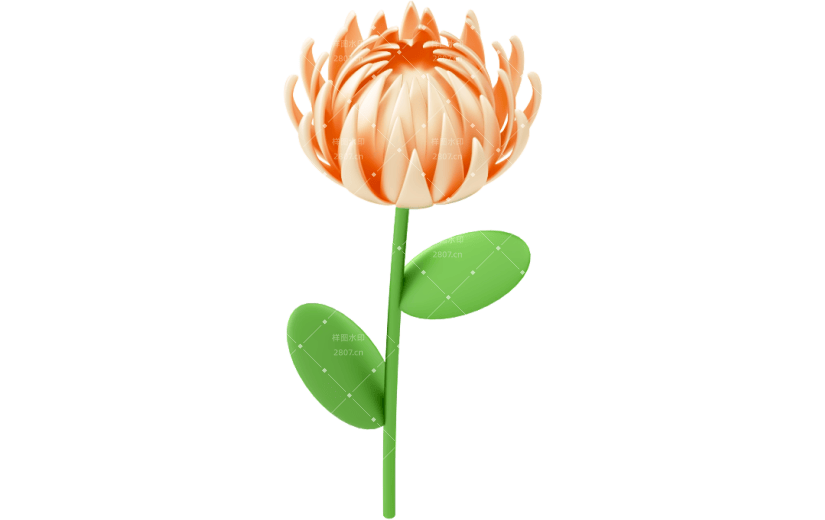 元素3D立体创意花朵秋天菊花