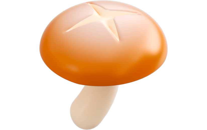 元素3D卡通香菇食材